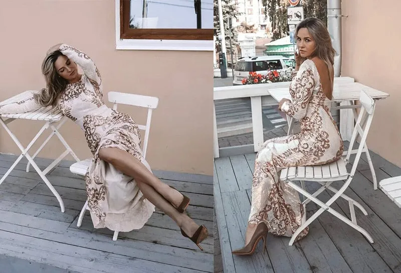 Bodycon Maxi Multi Evening Party Dress