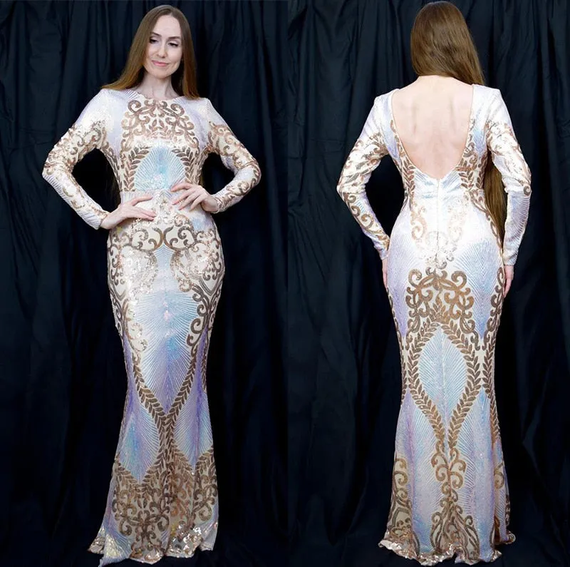Bodycon Maxi Multi Evening Party Dress