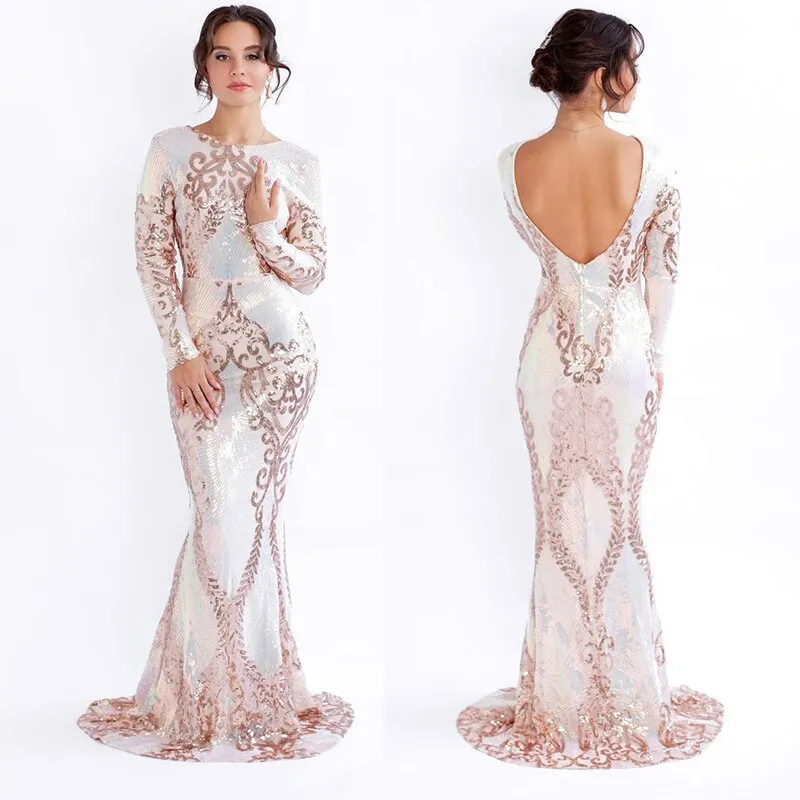 Bodycon Maxi Multi Evening Party Dress