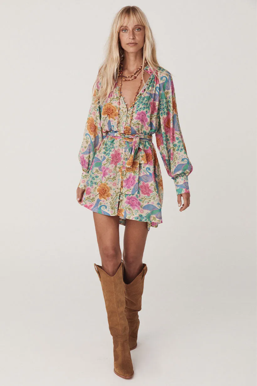 Boheme Button Through Mini Dress