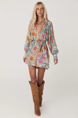 Boheme Button Through Mini Dress