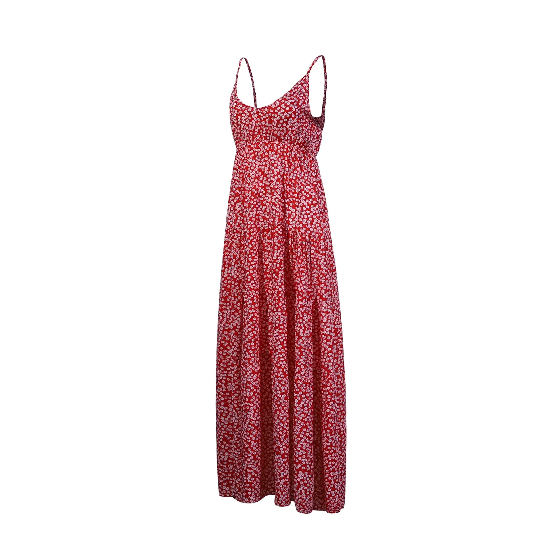 Bohemian Boho Suspenders V-neck Floral Maxi Dresses