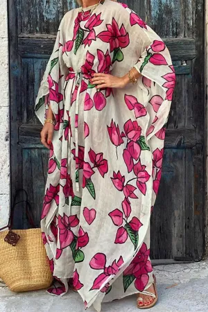 Bohemian Floral Frenulum O Neck Dresses