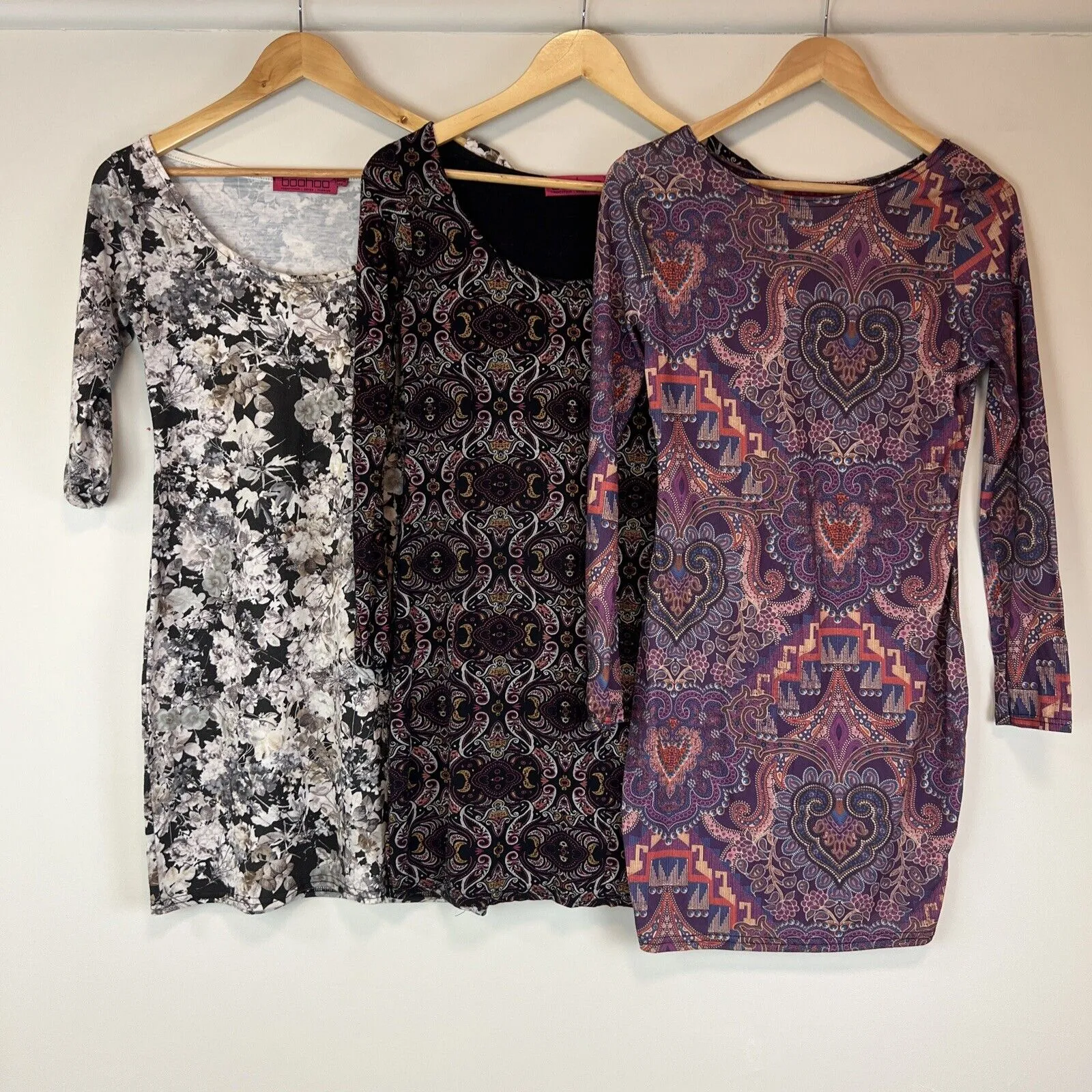 Boohoo Womens BodyCon Long Sleeve Dress Bundle Size UK 12 (3 Dresses)