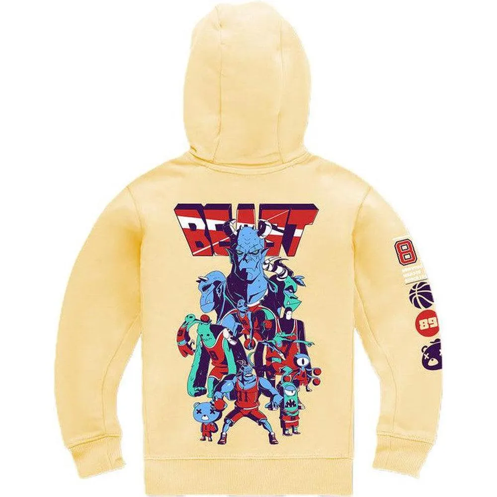 Boy's Beast Pullover Hoodie, Pale Yellow
