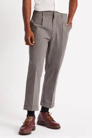 BRIXTON REGENT TROUSER RESERVE PANT HEATHER GREY/DARK BRICK STRIPE