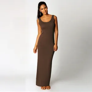 Brown Bodycon Sheath Dress