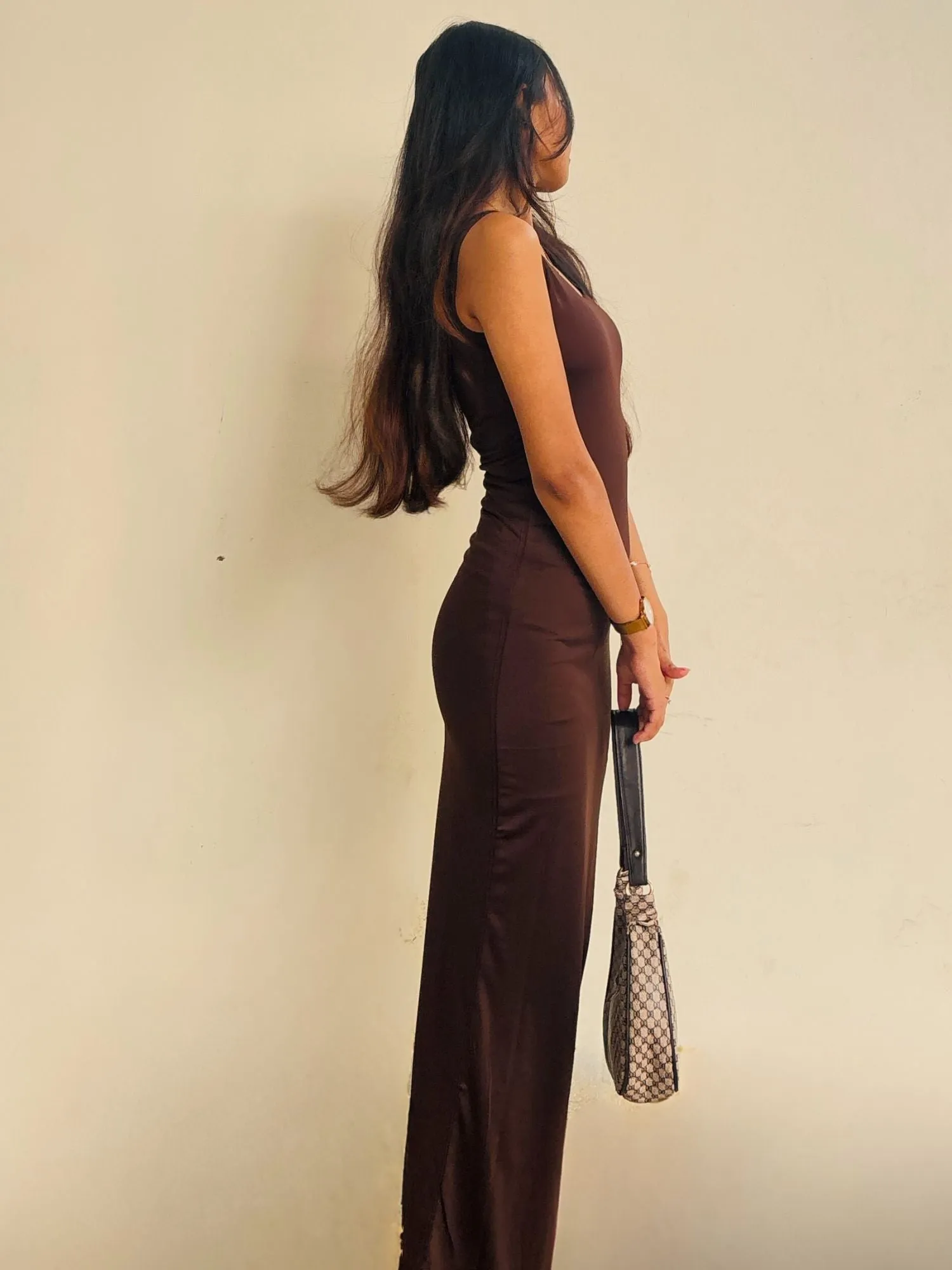 Brown Bodycon Sheath Dress
