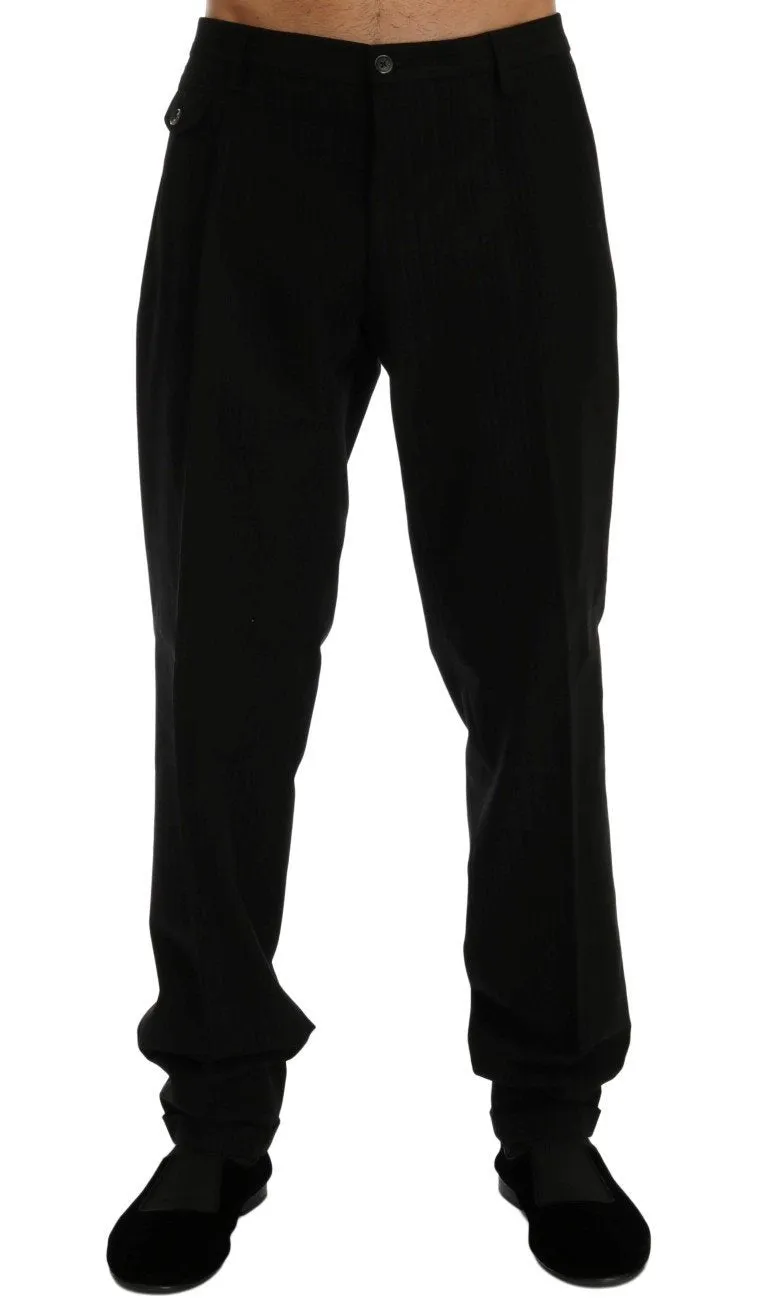 Brown Striped Cotton Dress Formal Pants