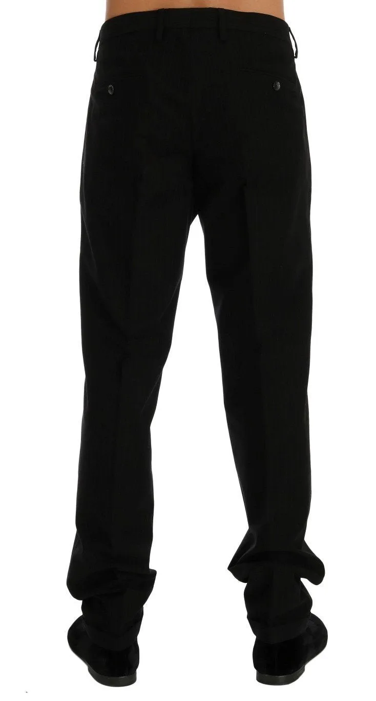 Brown Striped Cotton Dress Formal Pants