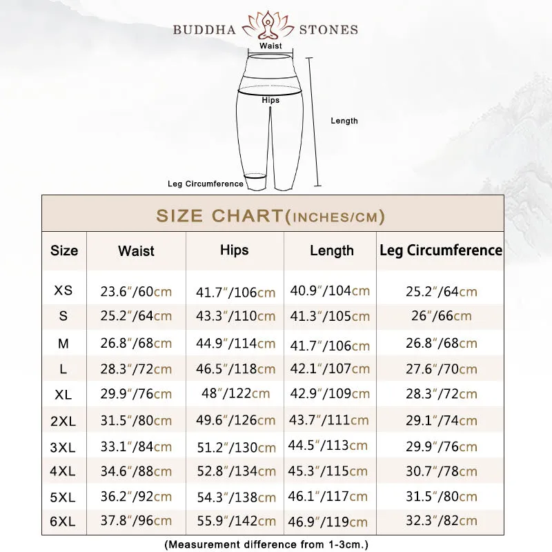 Buddha Stones Crane Sun Wave Pattern Women's Elastic Waist Harem Pants