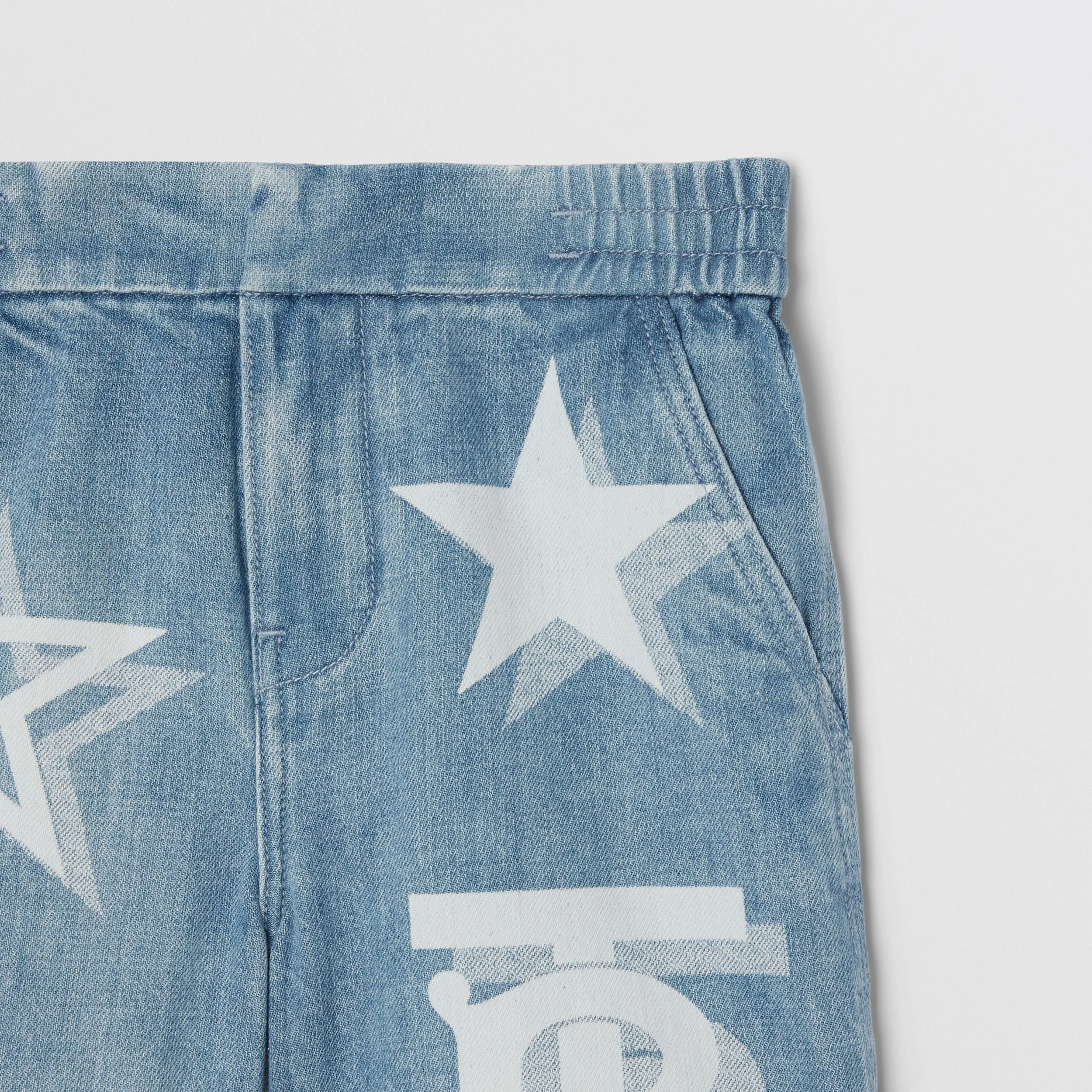 Burberry TB Star Print Japanese Denim Shorts