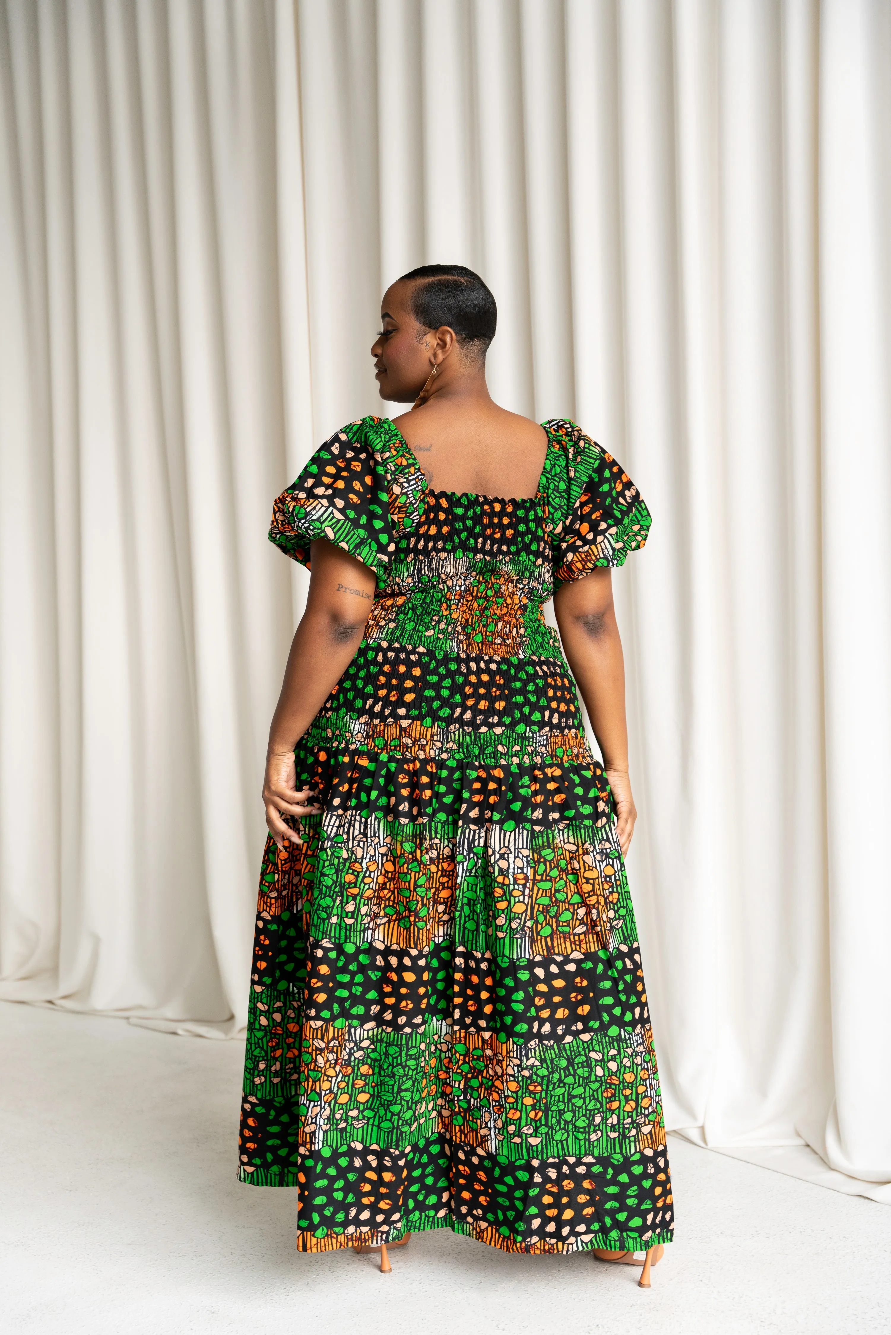 BUSAYO African print smocked body maxi dress