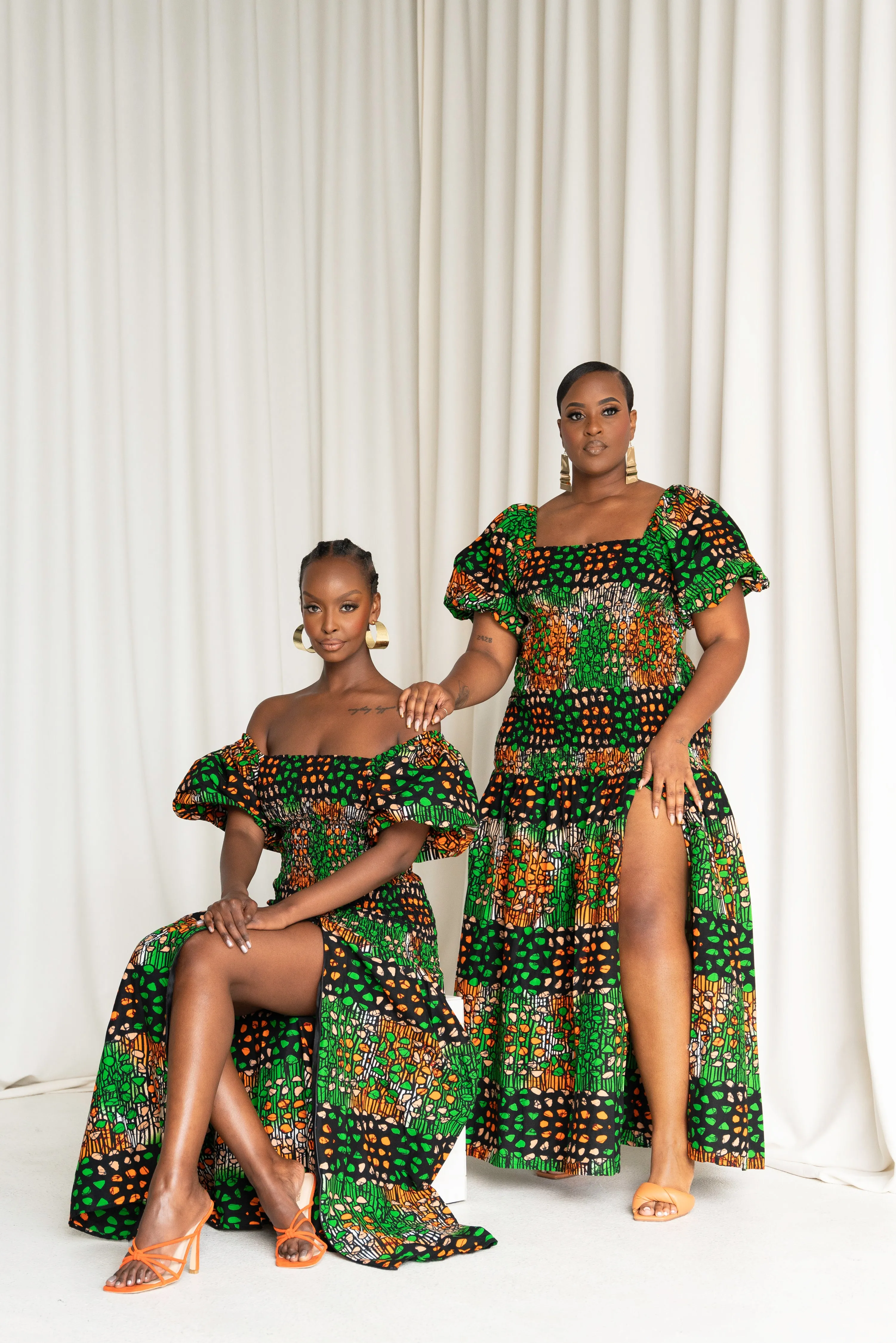 BUSAYO African print smocked body maxi dress
