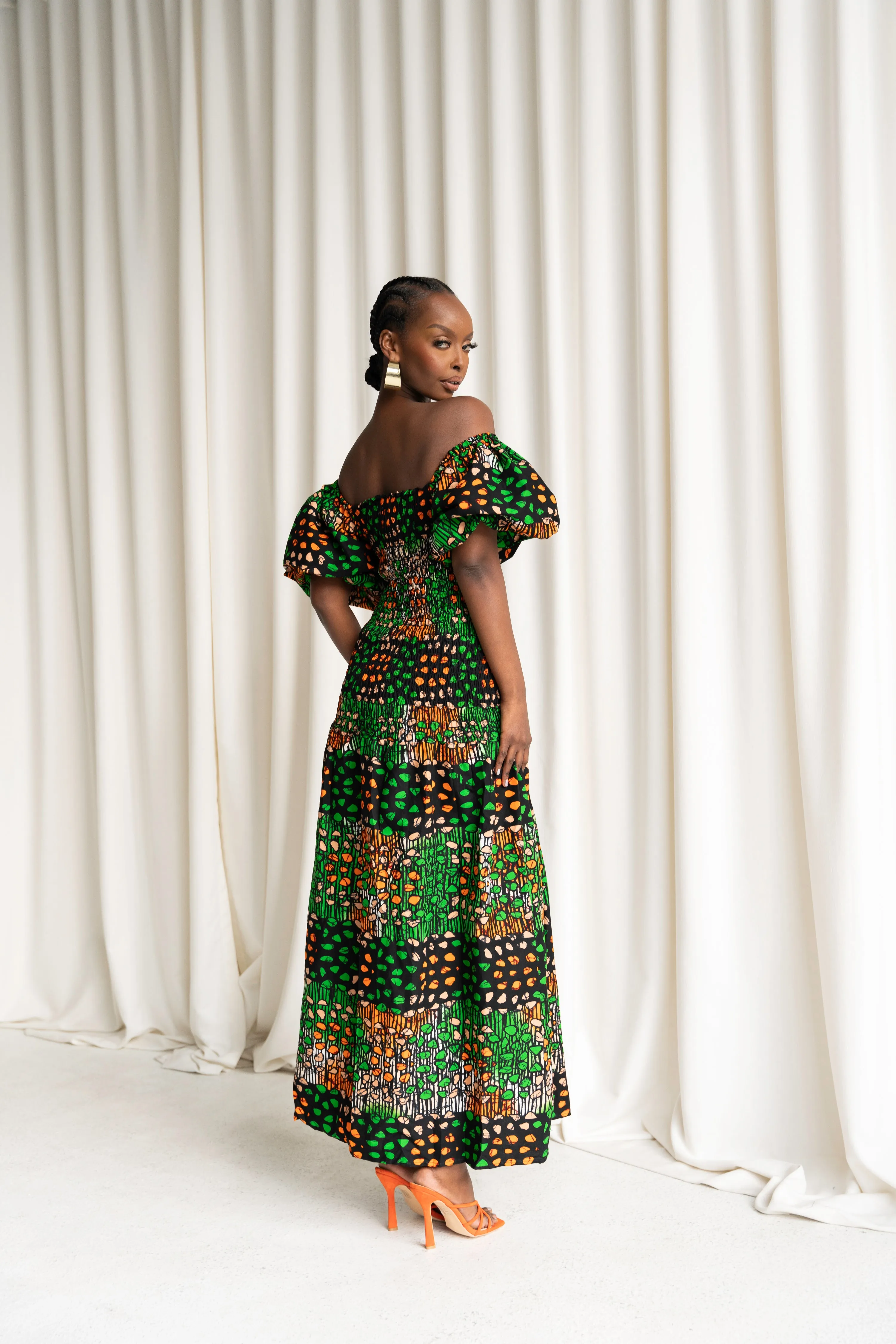 BUSAYO African print smocked body maxi dress