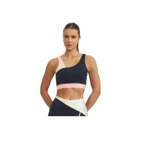 Cajubrasil Women's M Asymmetrical Sports Bra Black And Peach Workout Top New