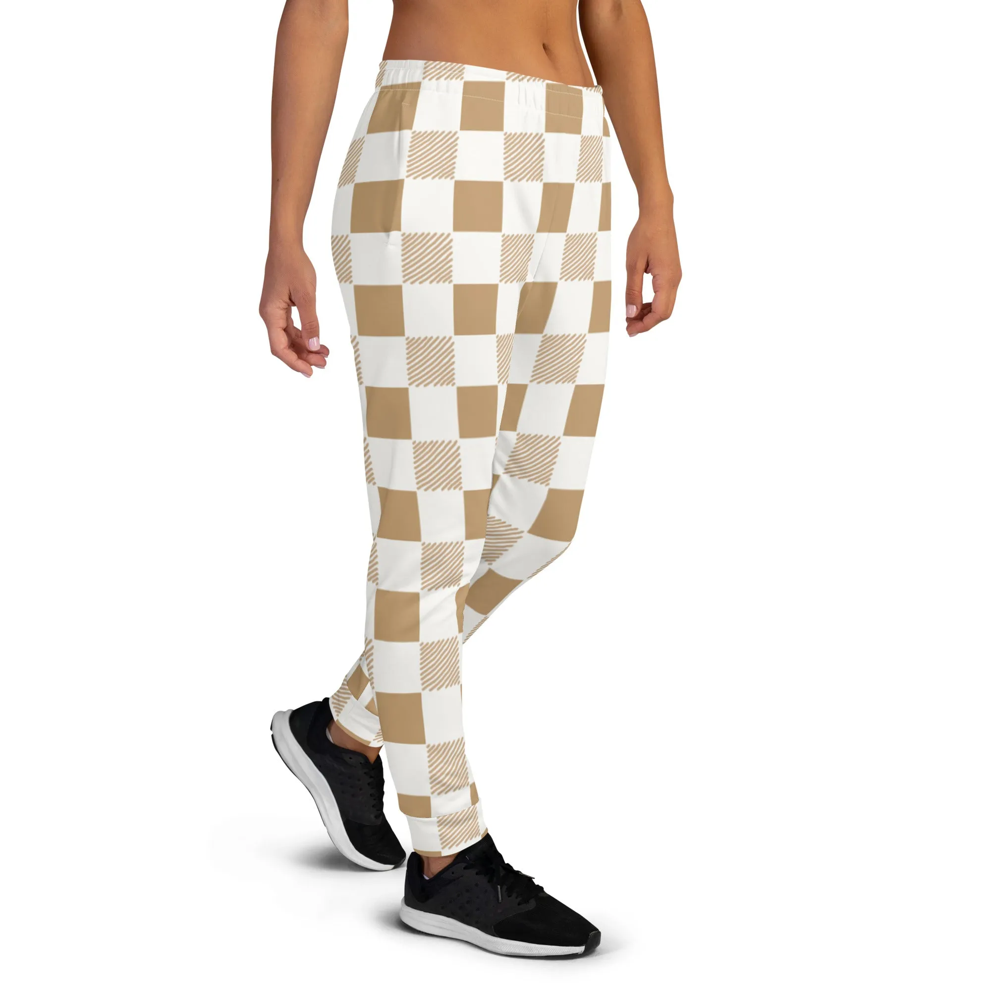 Camel & Cream Checkered Joggers (XS-3XL)
