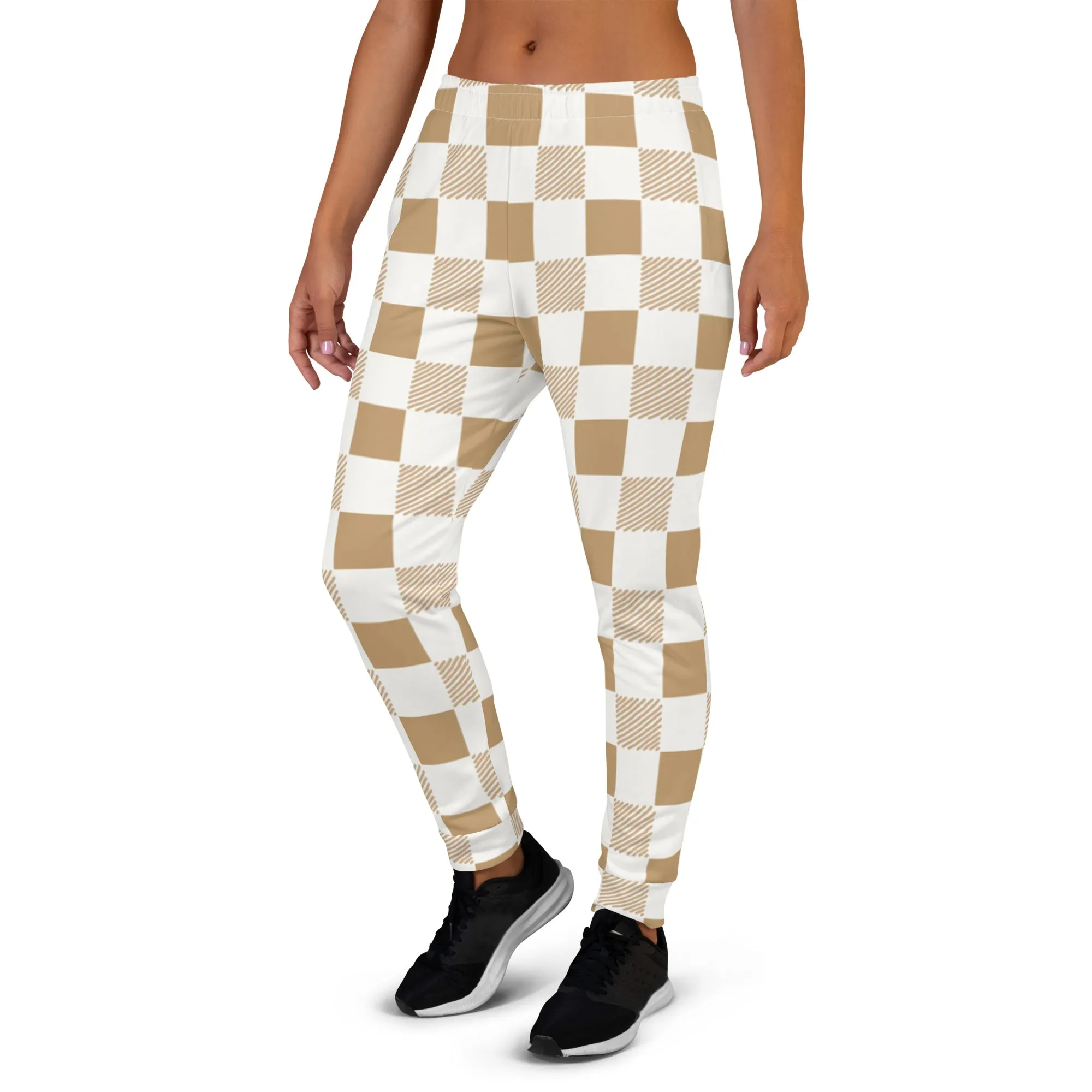Camel & Cream Checkered Joggers (XS-3XL)