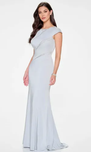 Cameron Blake CB204 - Cap Sleeve Sheath Evening Gown