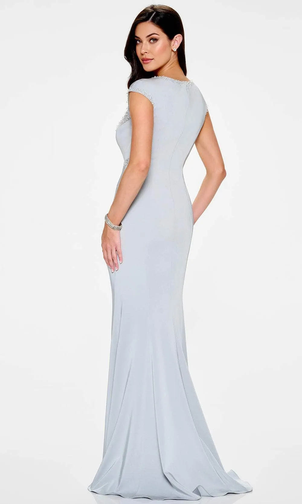 Cameron Blake CB204 - Cap Sleeve Sheath Evening Gown
