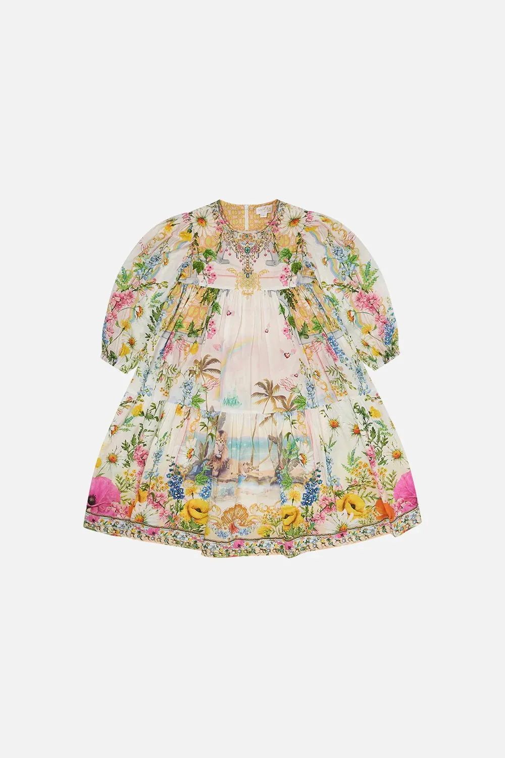 CAMILLA - Kids Tiered Midi Dress With 3/4 Blouson Sleeve - Delirium Days