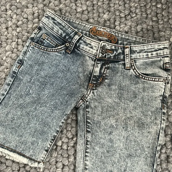 Carmar Acid Washed Long Denim Shorts Size 23