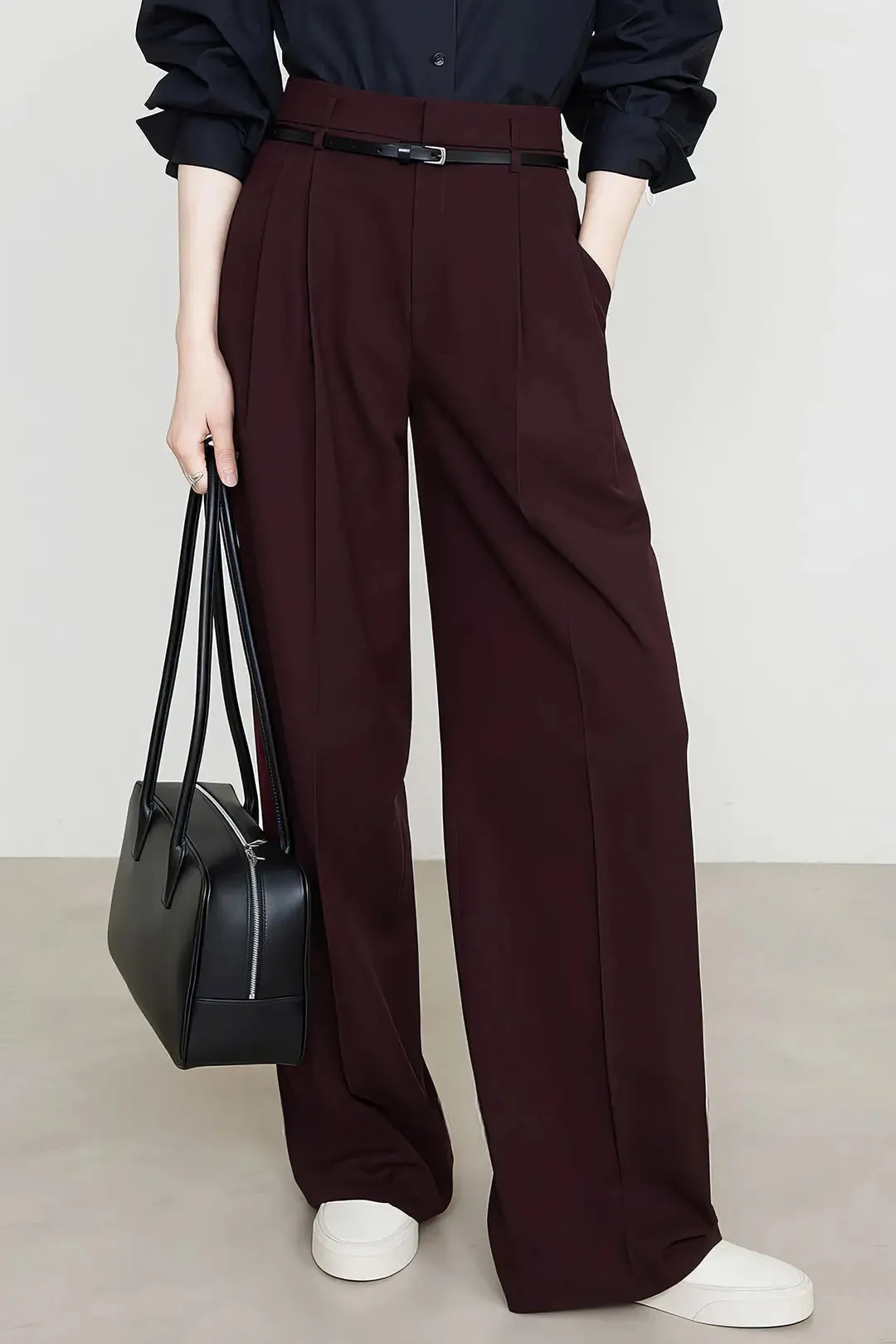 Carrie  - Solid Wide Leg Woman's Casual Pants