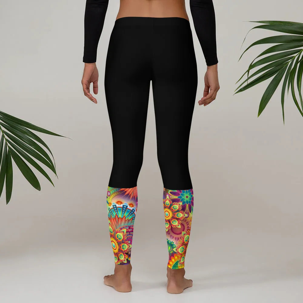 Cash Vision Floral Arts Leggings - Black