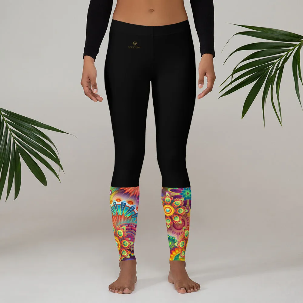 Cash Vision Floral Arts Leggings - Black