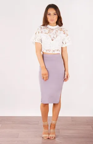 Cassandra High Waisted Midi Skirt