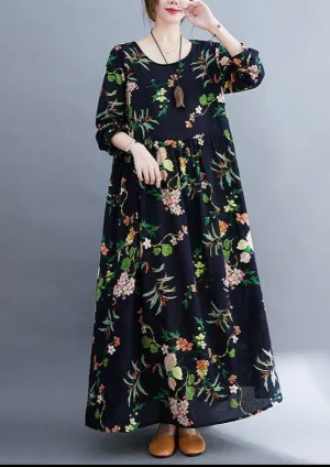Casual Floral Print Plus Size Summer Dress