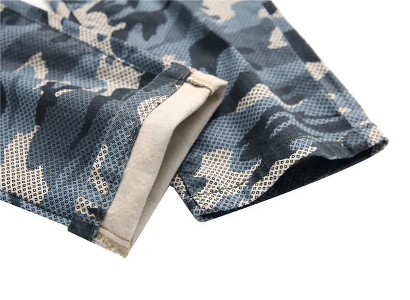 Casual Mid Waisted Jeans Basic Men's Jeans Camouflage Jeans