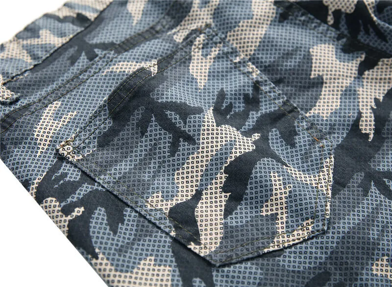 Casual Mid Waisted Jeans Basic Men's Jeans Camouflage Jeans