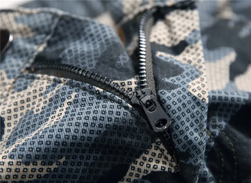 Casual Mid Waisted Jeans Basic Men's Jeans Camouflage Jeans