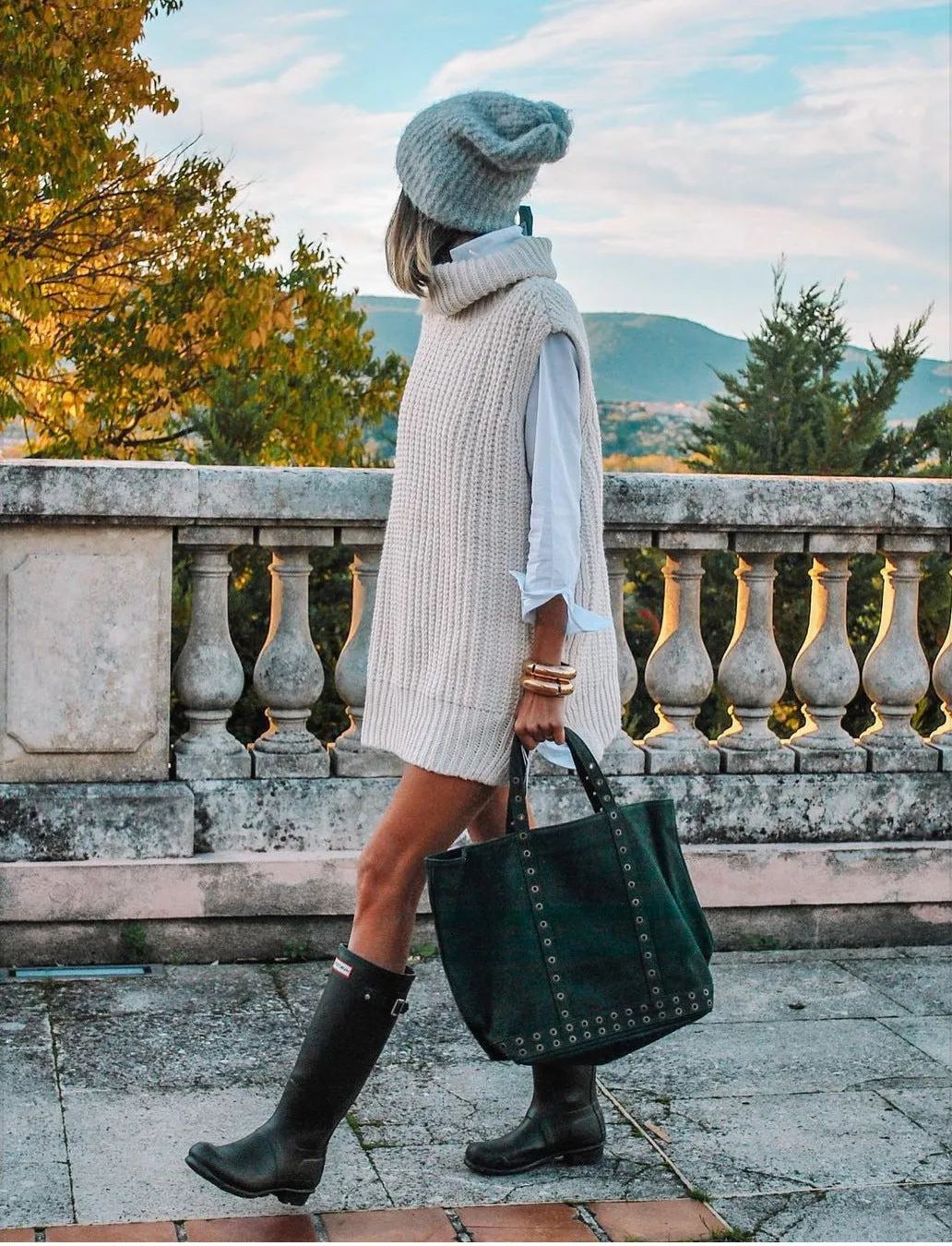 Casual Pile Collar High-collared Sweaters Mini Dresses