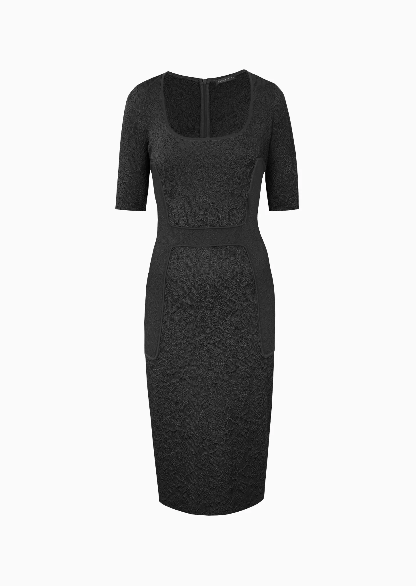 Catalina - Short Sleeve Matelassé Bodycon Dress