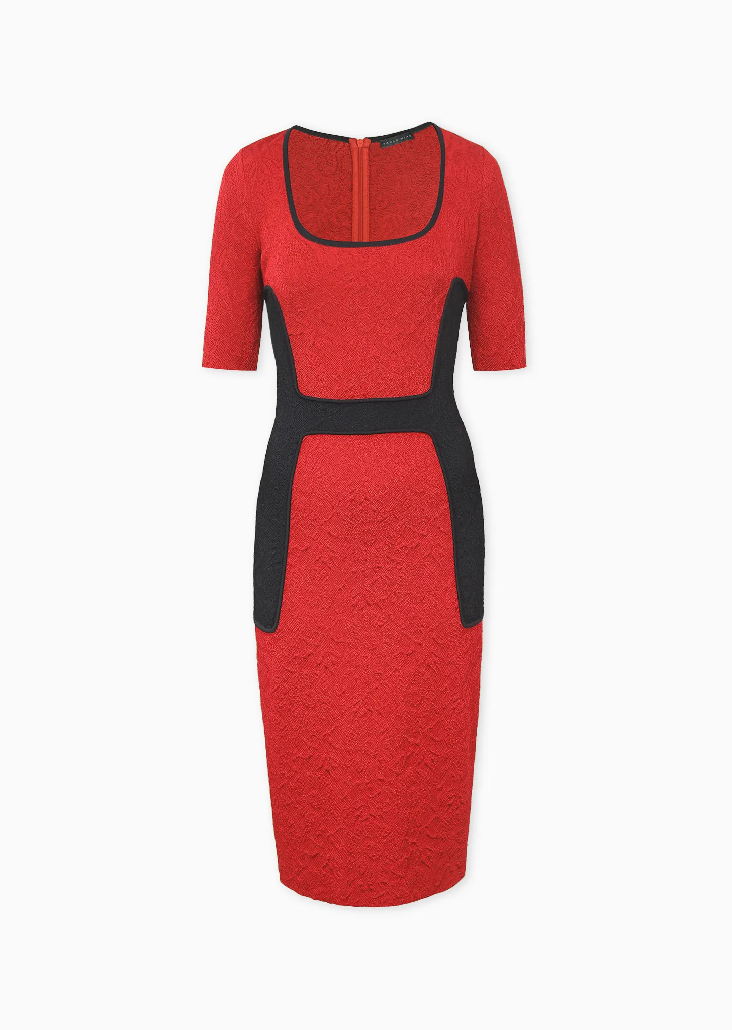 Catalina - Short Sleeve Matelassé Bodycon Dress