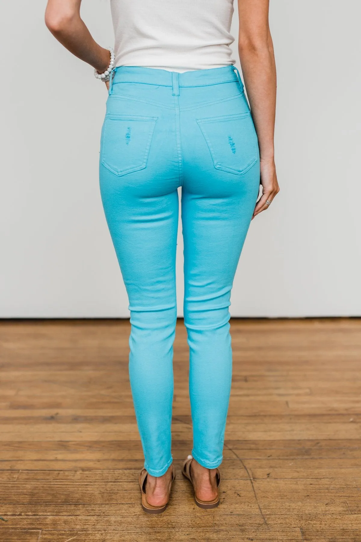 Celebrity Pink Distressed Skinny Jeans- Light Blue