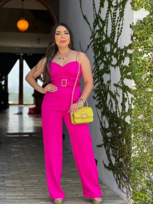 CHAIN SHOULDER TOP WITH PANTS