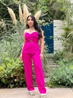 CHAIN SHOULDER TOP WITH PANTS