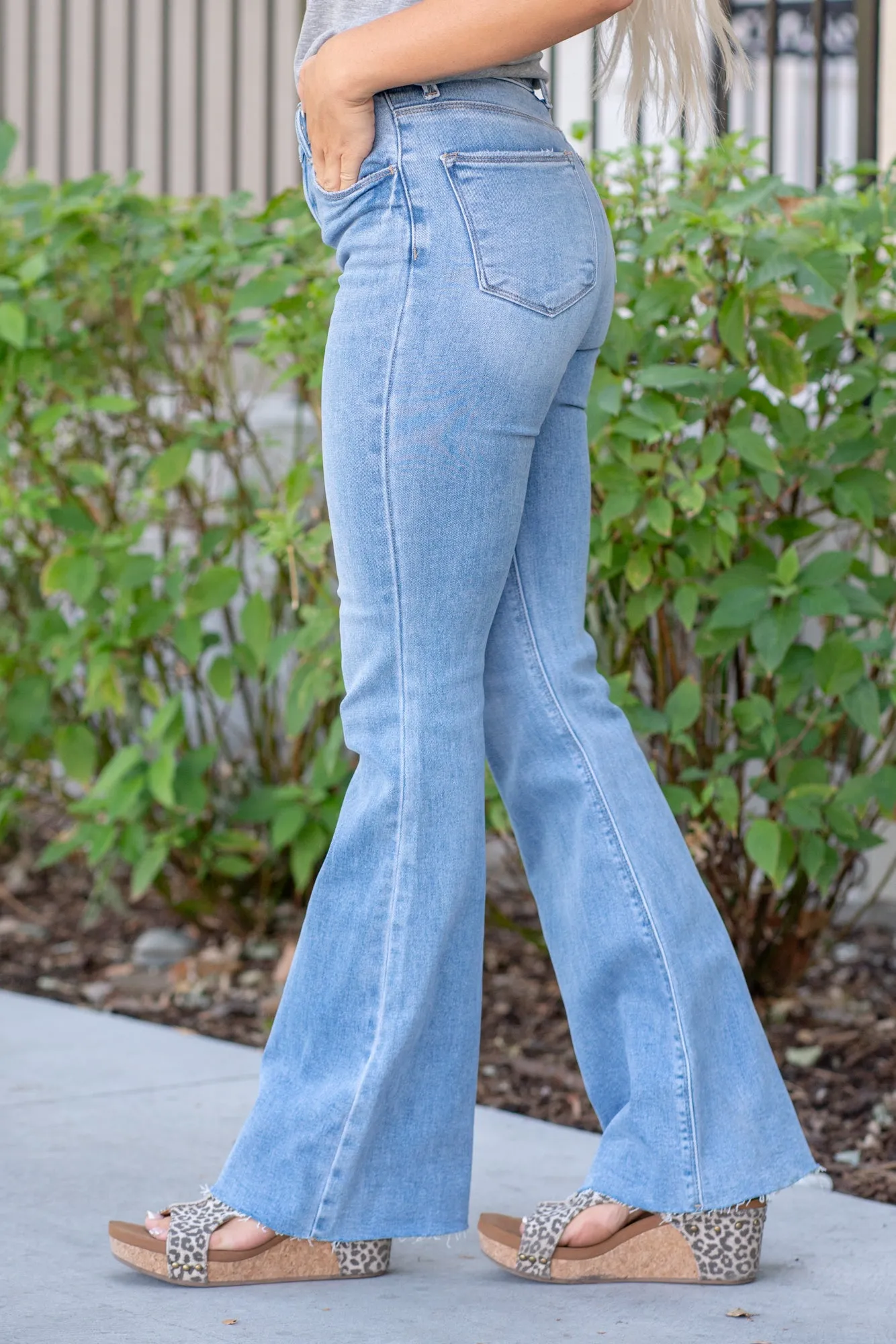 Chloe High Rise Fray Hem Boot Cut