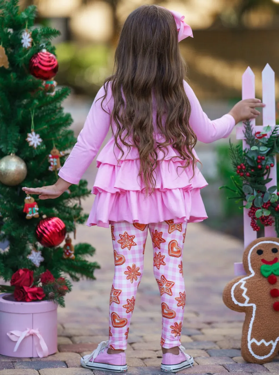 Christmas Cookies Tiered Ruffle Tunic and Legging Set