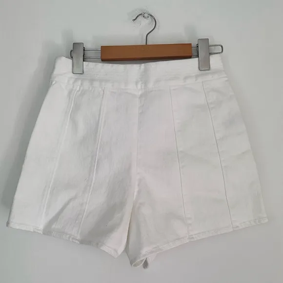 Cinq A Sept Women's White Rayla-Flounce ShortsSize 4 jeans belted high waisted