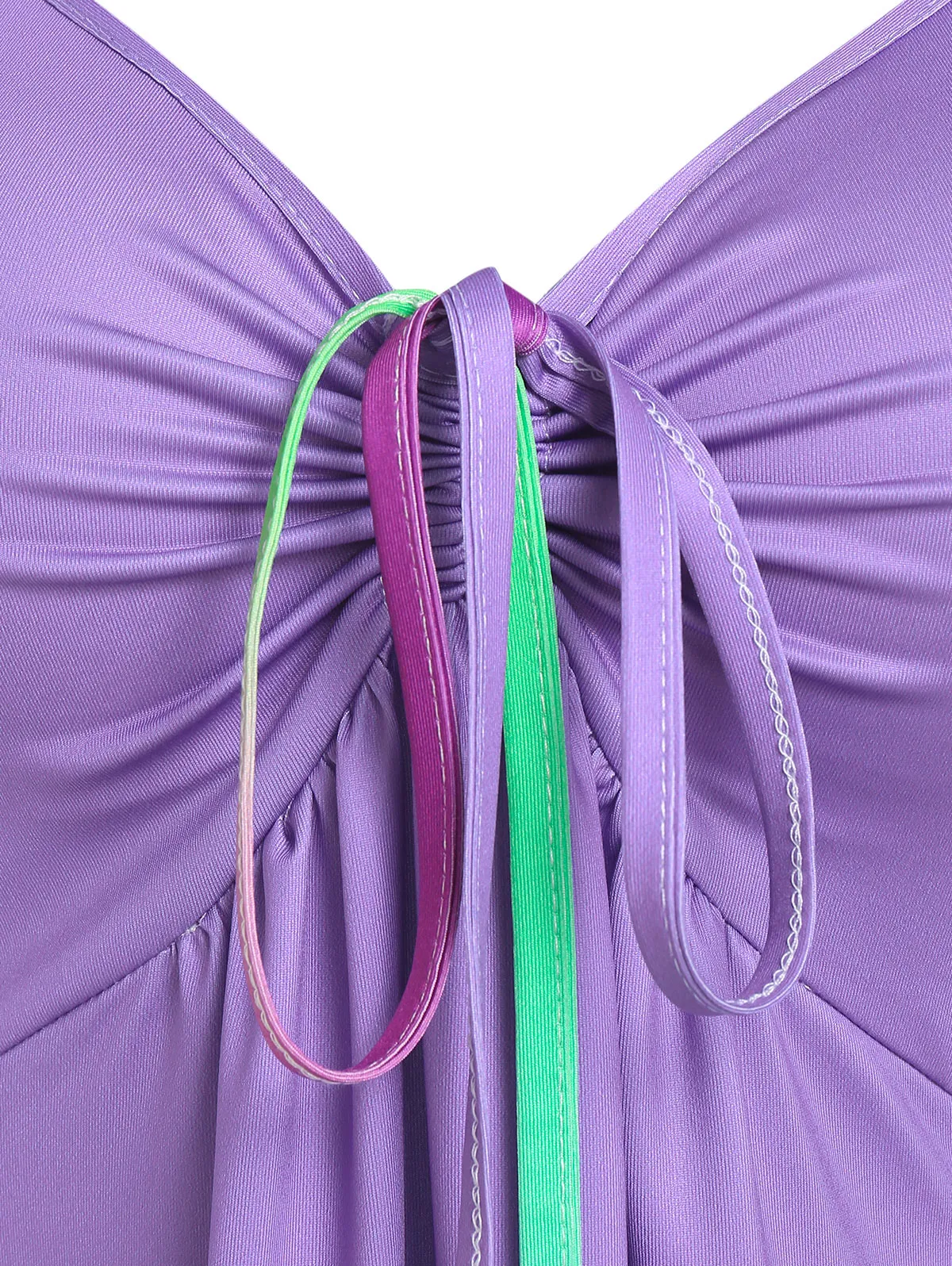 CityHottie - Wipalo Casual Dress Plus Size Women Cinched Rainbow Color Ombre Slip Dress Spaghetti Strap Summer Sexy Party Dress Robe Femme