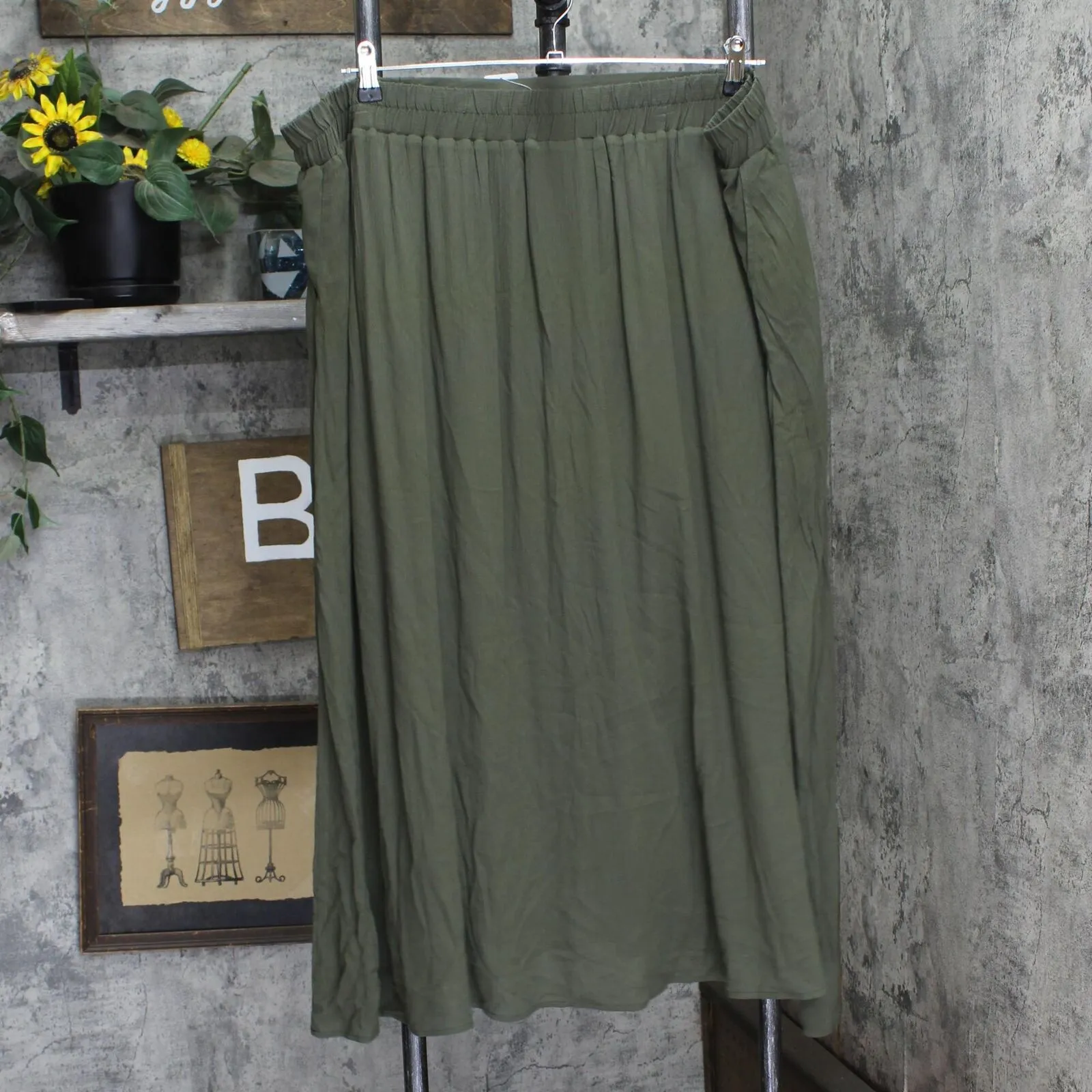 Cj Banks Womens Plus Size Lined A-Line Skirt 1678c24b7d6b77 Green 3X