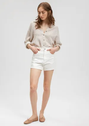 Clara Off White Denim Jean Shorts