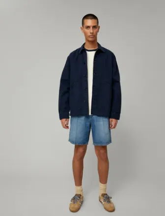 Clay Creased Denim Shorts | Vintage Blue
