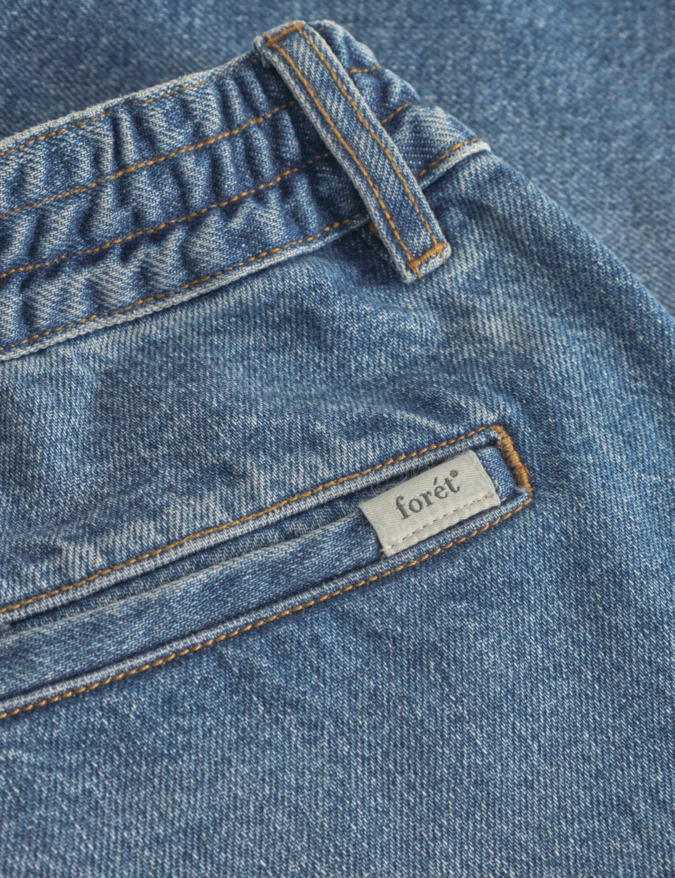 Clay Creased Denim Shorts | Vintage Blue