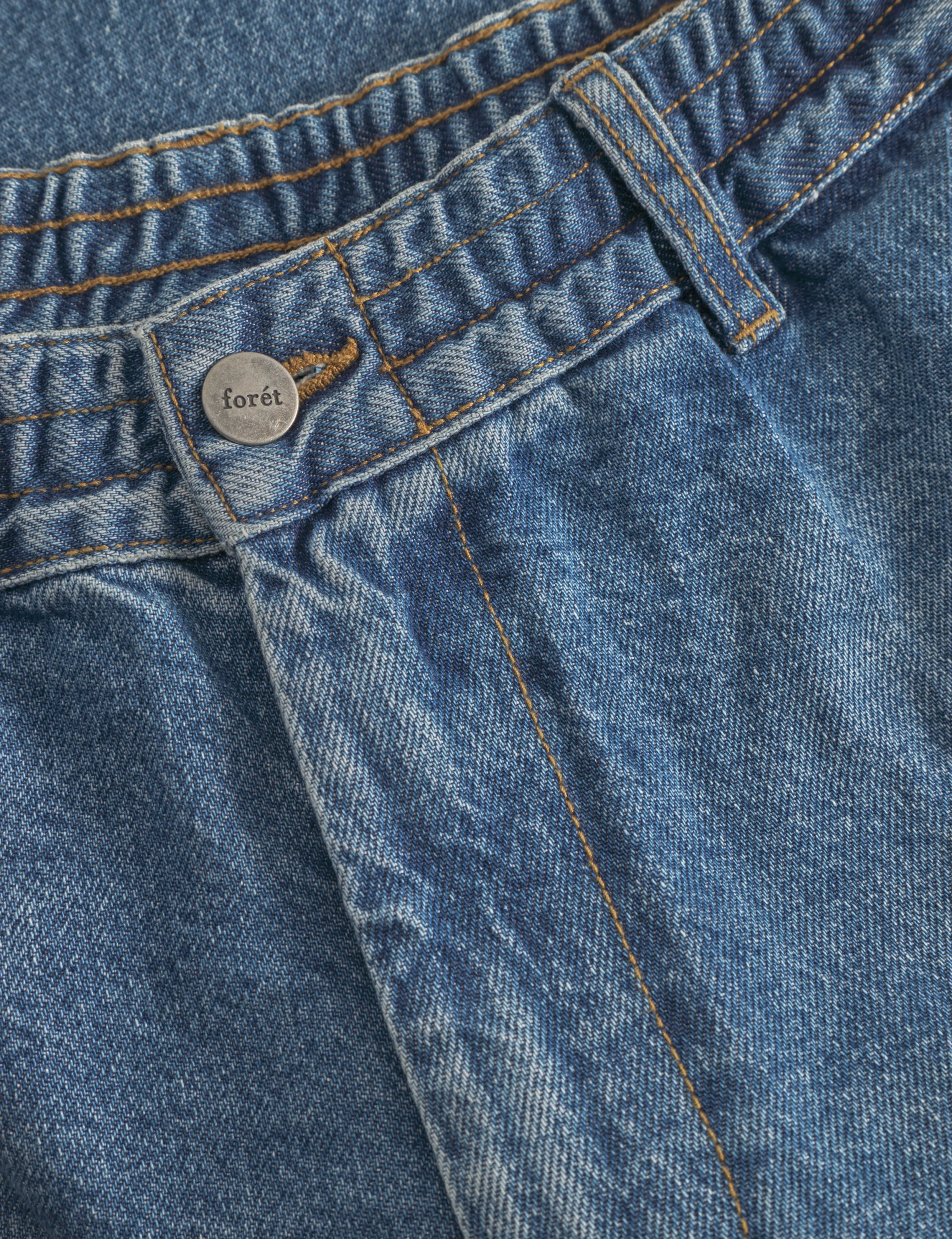 Clay Creased Denim Shorts | Vintage Blue