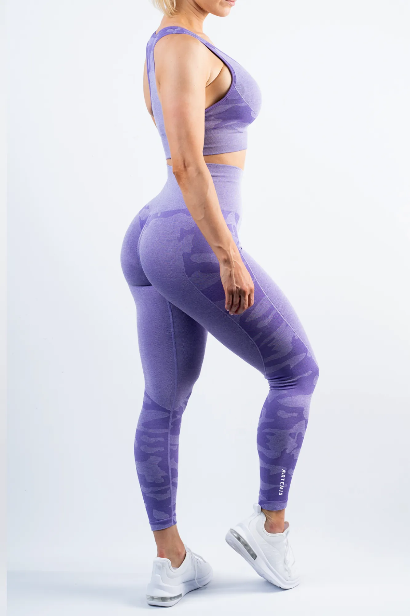 Coco Camo Scrunch Bum Leggings Purple